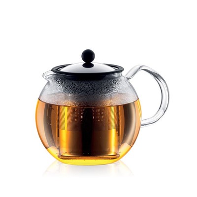 BODUM Teapot Tea Maker ASSAM Tea Press 1000ml Silver Black Tea Gree... Brand New