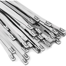 Multi-Purpose 304 Stainless Steel Zip Ties - 11.8'' Ideal for Indoor and Outdoor