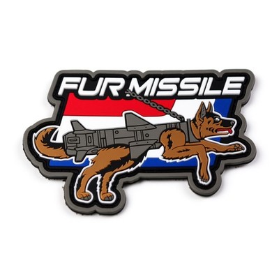 Fur Missile PVC Patch - Full Color Show Your Support For Man's Best Friend