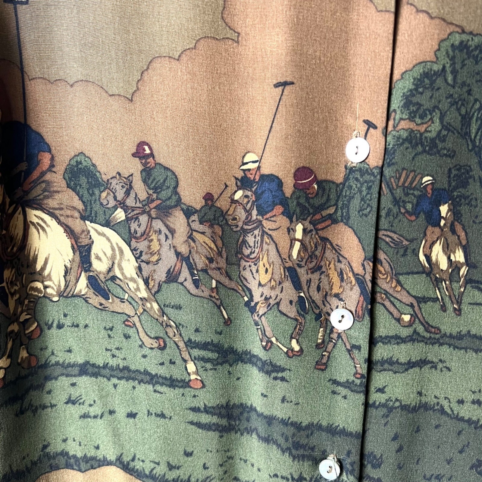 Vintage Lauren Ralph Lauren 100% silk equestrian button up dress women's size 8 thumbnail 14