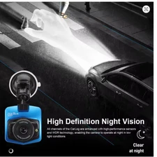 1080P HD Dash Cam with Suction Cup, Night Vision & 2.4" LCD G-Sensor