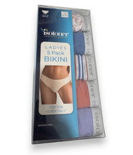 Isotoner Confort Bikini Ladies 5 Pack Multicolor Size 5 / XS New Sealed