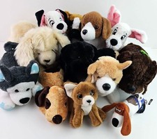 Lot of 12 Random Plush Dogs Puppy Various Sizes Breeds Douglas Ganz Ty Disney