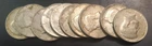 Ten Kennedy Half Dollars - $5 Face - Forty Percent Silver - Circulated - 1966-69