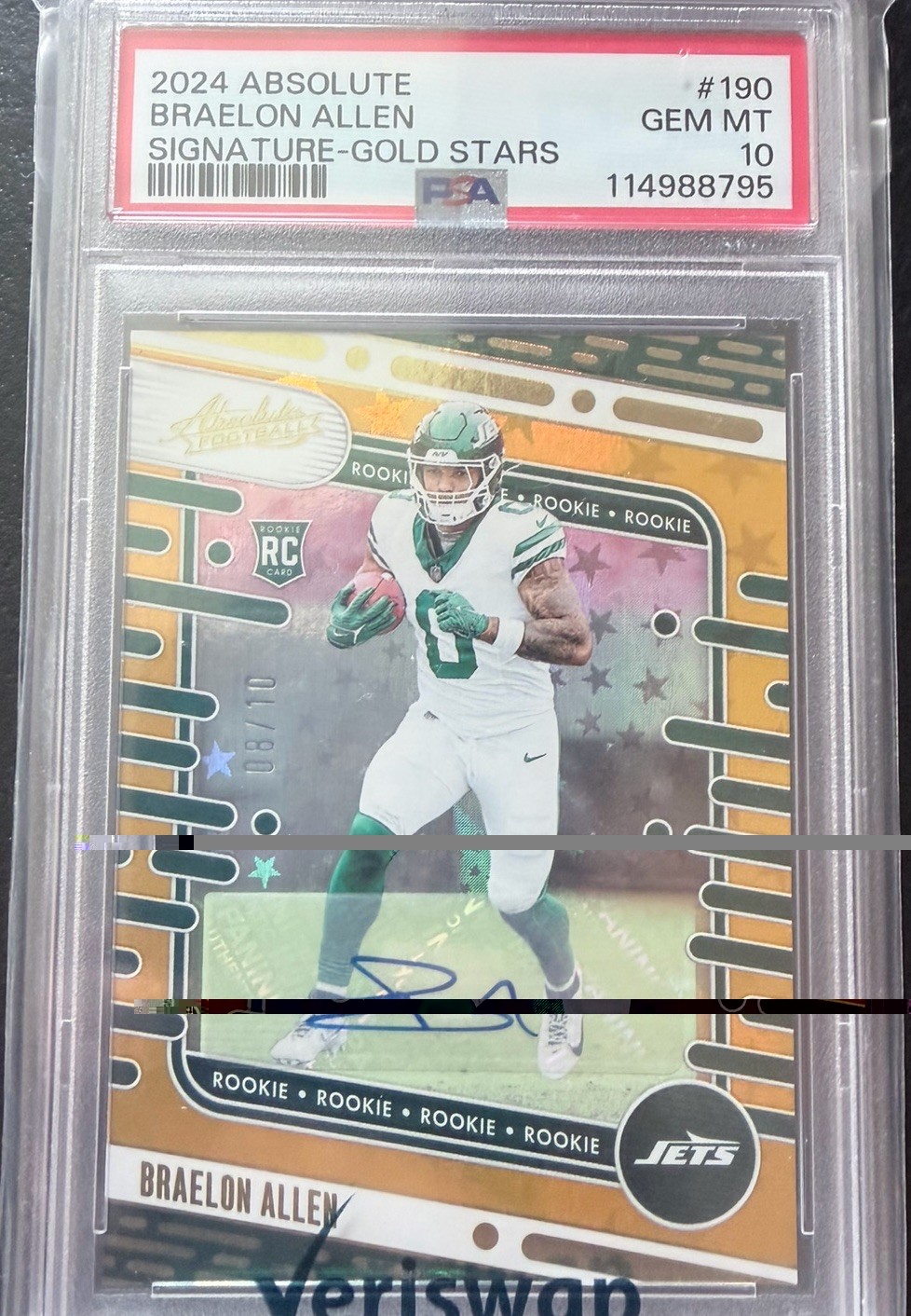 Braelon Allen Panini Absolute #190 Signature-Gold Stars
