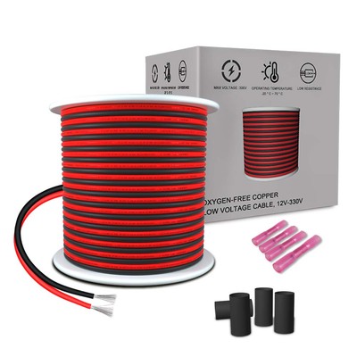 18 Gauge Electrical Wire, 65.6ft Extension Cable 18 AWG 18awg 2pin red&black 