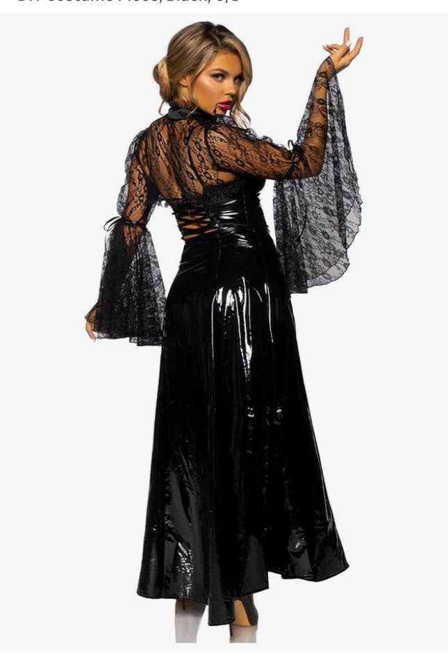 Leg Avenue Victoriano Negro Encaje Campana Manga Encogerse de hombros Disfraz de Halloween para Juegos con disfraces Foto 2 de 4