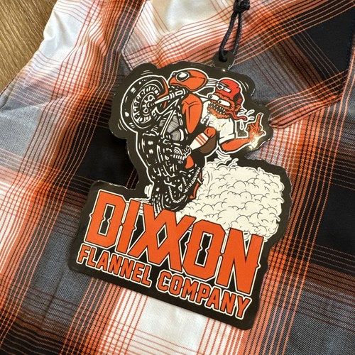 DIXXON FLANNEL Co Shirt Mens XS The Throttle Shadow Plaid Orange Bamboo Biker - Picture 7 of 9