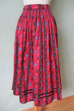 C&A original Alpen Trachten Trachtenrock Rock rot / schwarz wadenlang Größe 38 M