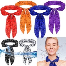 6 Pack Cooling Neck Wraps Ice Cooling Scarf Neck Bandana Wrap for Men Women