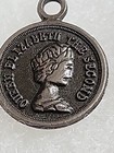 Vintage Tiny Queen Elizabeth the Second Brass Necklace Pendant Medal Charm  — photo 5