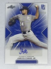 2021 LEAF PERFECT GAME BLUE JARVIS EVANS JR PAPER RC AUTO # 12/15
