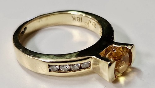 John Atencio 18K Yellow Gold Ring Yellow Citrine 0.84 Carat diamonds Size 5 - Picture 5 of 8