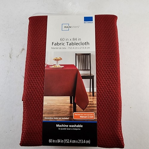 Red Sedona Fabric Tablecloth Kitchen Dining Room 60" x 84" Rectangle Mainstays - Picture 2 of 7