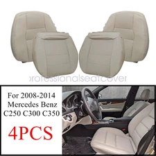 For 2008-2014 Mercedes Benz C300 C350 W204 Driver & Passenger Seat Cover Lt Tan