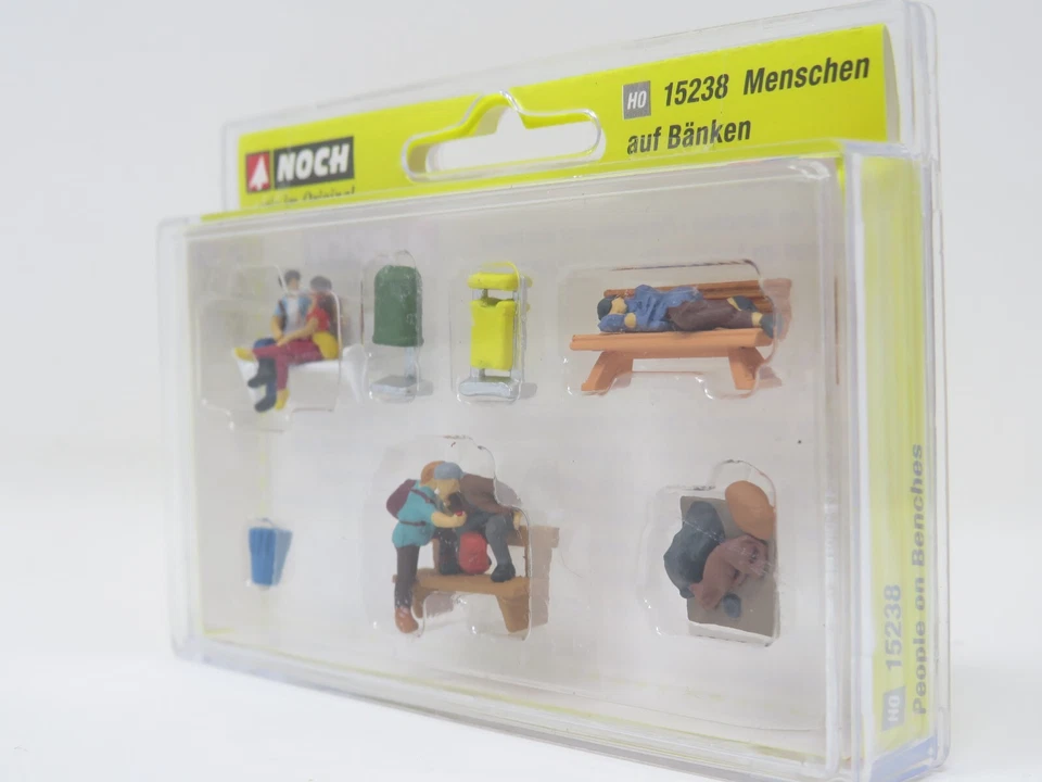 Noch HO 15238 Park Goers Homeless Folks Benches Dog Lovers People Figure Set - Image 3 of 4