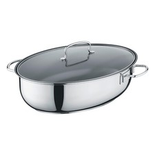 Berndes MARANO Bräter Bratentopf mit Glasdeckel Antihaft Edelstahl 38 x 25,5 cm