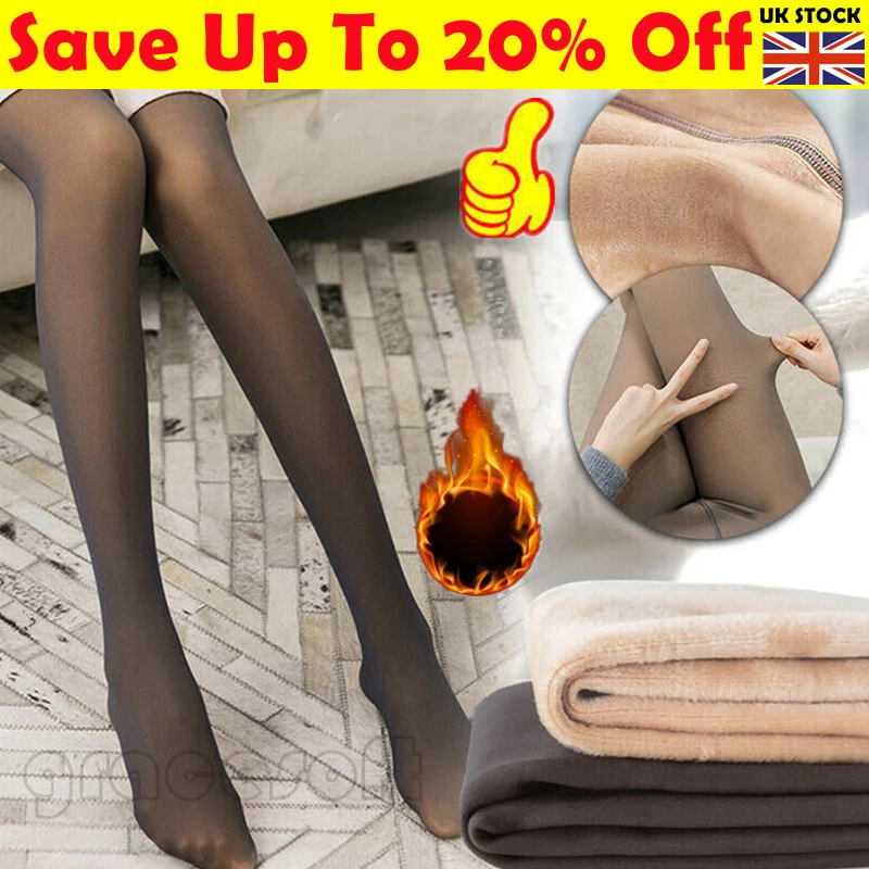 Ladies Women Fleece Lined Thermal Tights Warm Winter Thick Cosy Soft Pants  ##UK