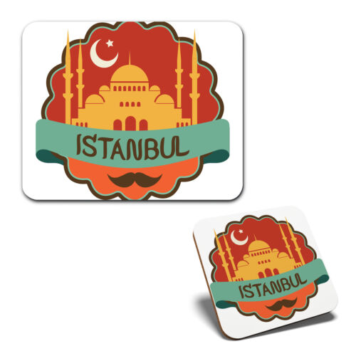 1 Mouse Mat & 1 Square Coaster Istanbul Turkey Travel European Holiday #58807 - Afbeelding 1 van 1