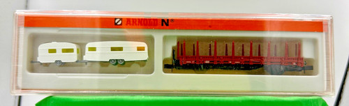 Arnold 4472 Güterwagen mit 2 Wohnwagen  unbespielt  OVP | Zustand: Neu