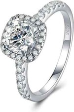 Atylyk Moissanite Engagement Ring, Gold Plated Sterling Silver, Size 6 US/M½ UK"