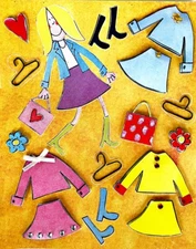 Paper Studio, Girl Stickers, Layered Cardstock Stickers, Clothes, Blonde, Purse