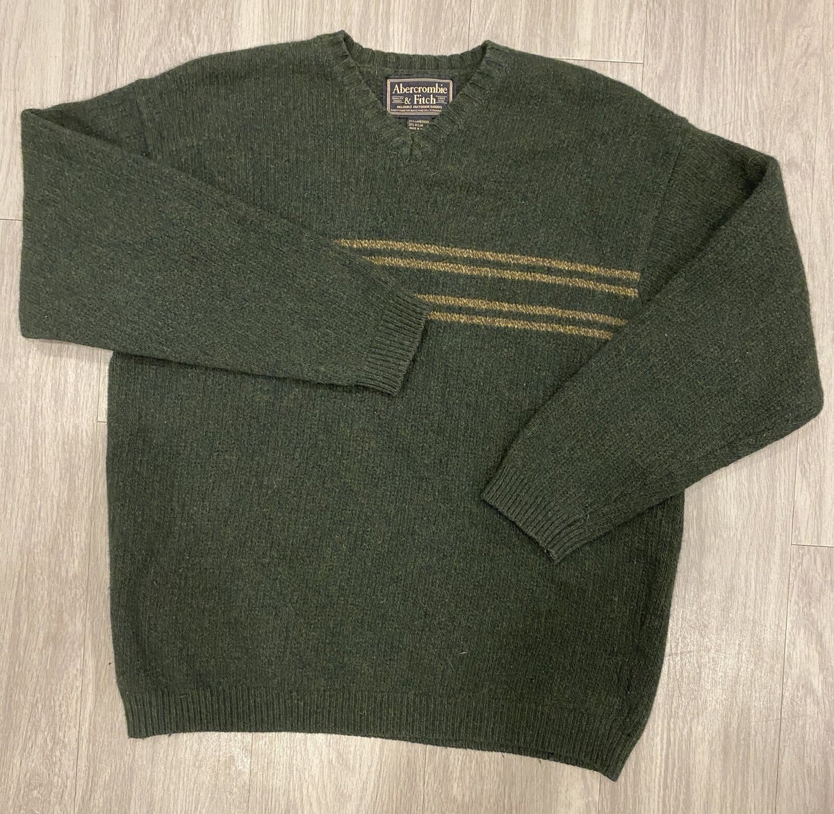60s 70s Abercrombie & Fitch ウールセーター Vintage Abercrombie Fitch Wool Sweater Mens XL V Neck Pullover