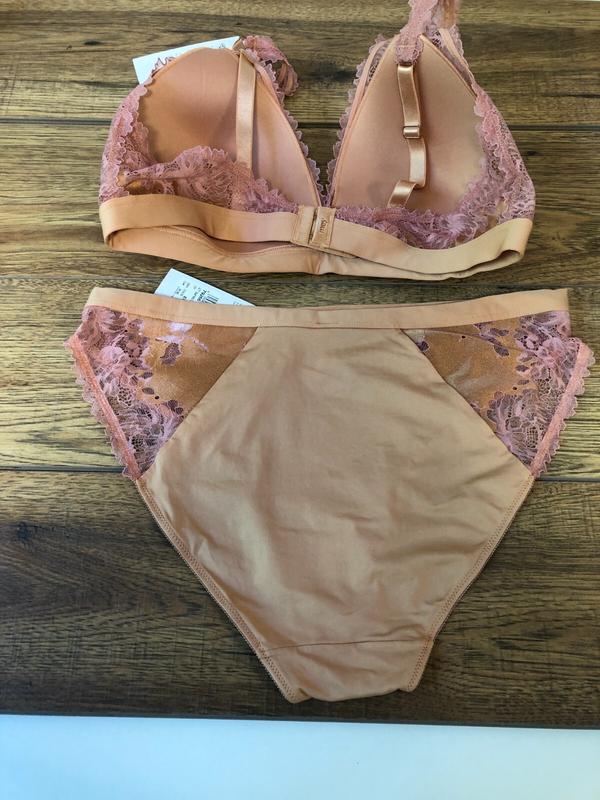 Bra & Brief Set XL Burned Clay Balconette 97% Polyamide Non wired Padded  BNWT image 3