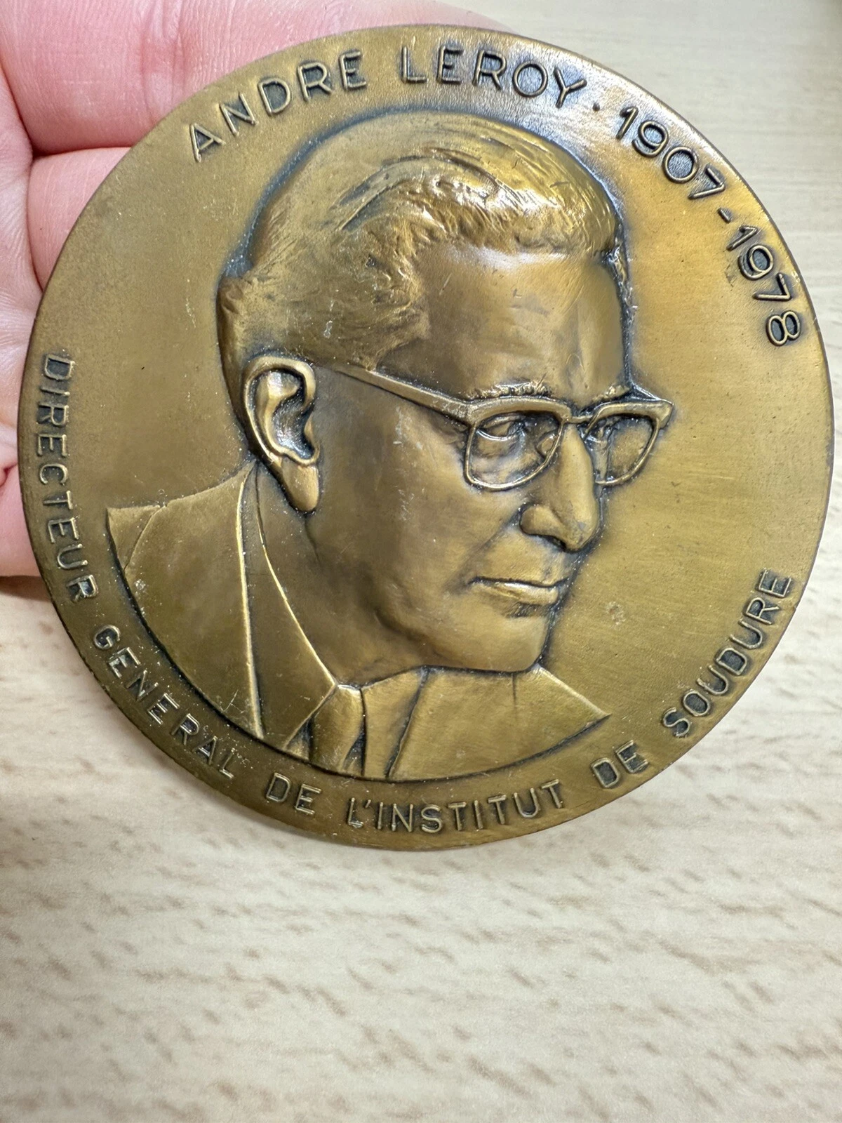 Médaille André Leroy Directeur Général De L’institut De Soudure En Bronze