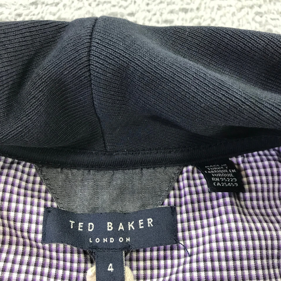 Ted Baker Suéter Para Hombres 4 Chal Cuello Cárdigan Azul Bolsillo Informal Adulto Foto 4 de 4