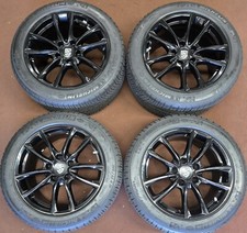 4 2017-2024 19 Porsche Panamera S Oem Black Staggered Wheels Rims Tires Tpms