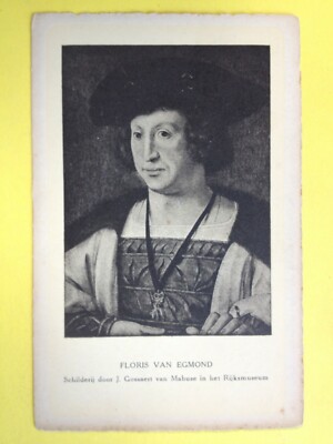 Old postcard portrait of Floris van EGMOND (1470-1539) POLITICIAN Golden Fleece