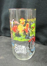 The Great Muppet Caper Bicycle McDonalds Glass Kermit, Fozzie and Gonzo Vintage
