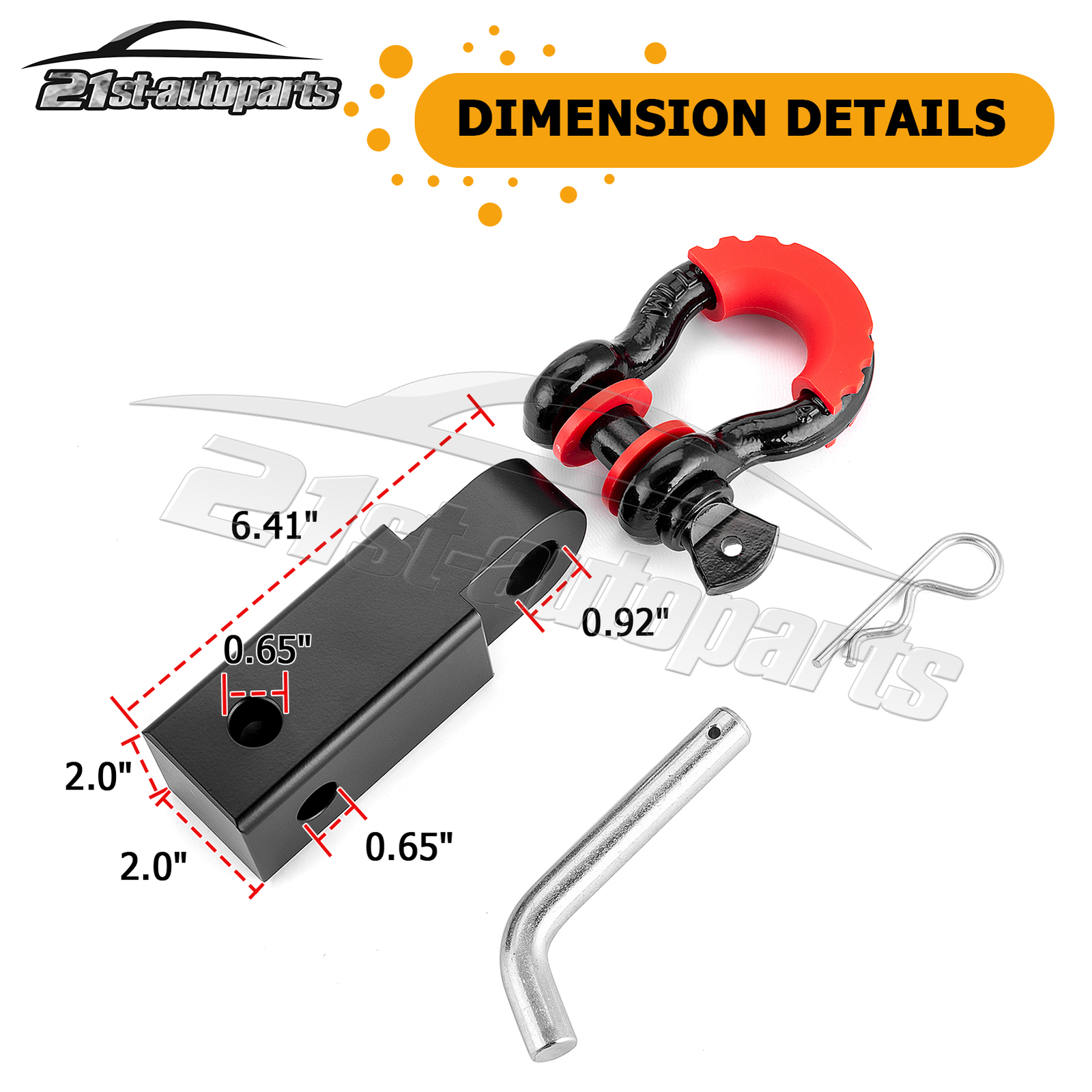 For 2014+ Polaris RZR XP 1000 Rear 2" Trailer Hitch Receiver Shackle