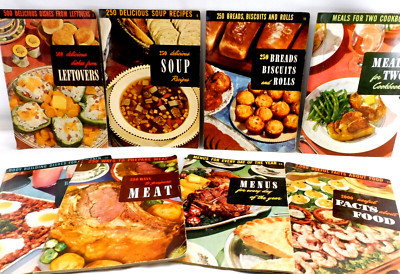 Culinary Arts Institute 8 Vtg Cookbooks Bread Soup Meat Meals Leftovers MenusETC