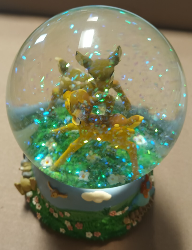 Disney Enesco Musical Snow Water Globe Bambi "Waltz of the Flowers" Collectible - Picture 2 of 5