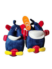Toddler Airplane Slippers Wonder Nation Kids Size 9/10 Navy Slip-On Cute Comfy