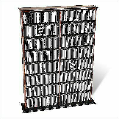 Vintage 90s CD Tower Rack -Cherry Wood & Black - Holds 20 Jewel