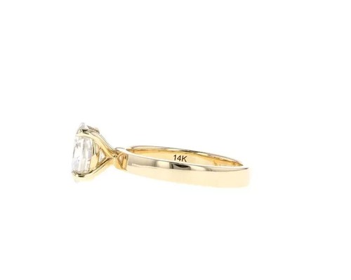 1.04 Ct Lab Grown CVD Diamond Engagement Solitaire Ring 14K Solid Yellow Gold - Picture 8 of 8