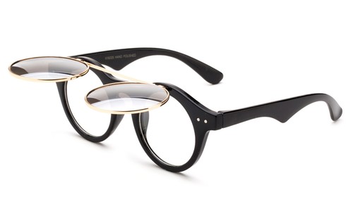 Keyhole Sunglasses Flip Open Cool Double Glasses Vintage Classic Eyewear UV 100% - Picture 15 of 24