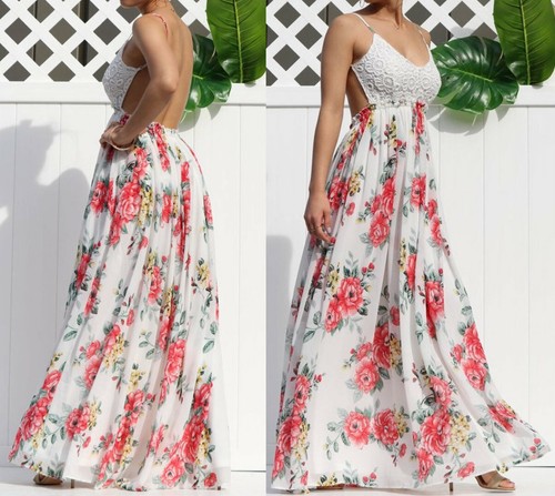 Floral Maxi Dress Bohemian Summer Dress 