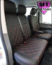 Seat Covers for VW T5 Eco leather with Bentley Stitching Front Seats