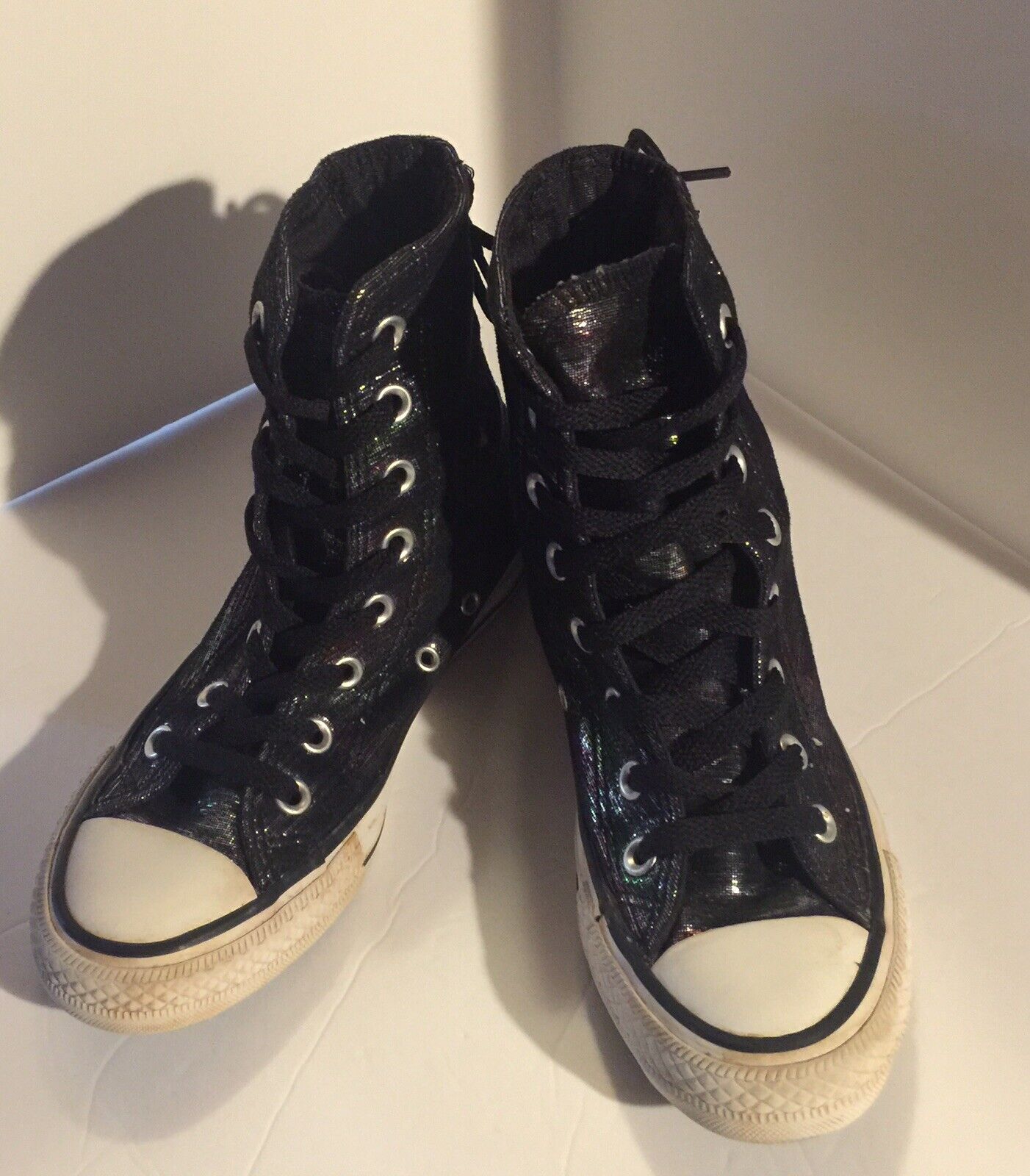 Converse Chuck Taylor All star Hightop Black Shiny Women's Size 5 Metallic  | eBay