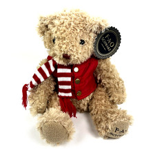 FAO Schwarz Anniversary Teddy Bear 2017 Red Vest Scarf Christmas Plush With Tags
