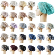 Under Scarf Inner Ninja Turban Hat Women Lace Flower Hijab Head Scarf Wrap Caps