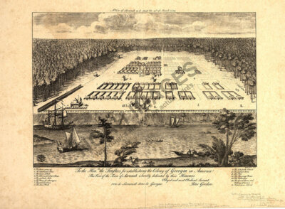 Panoramic View Savannah Georgia c1734 16x20
