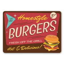 Homestyle Burgers Metal Sign