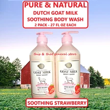 2X Pure & Natural Dutch Goat Milk Soothing Strawberry Moisturizing Body Wash