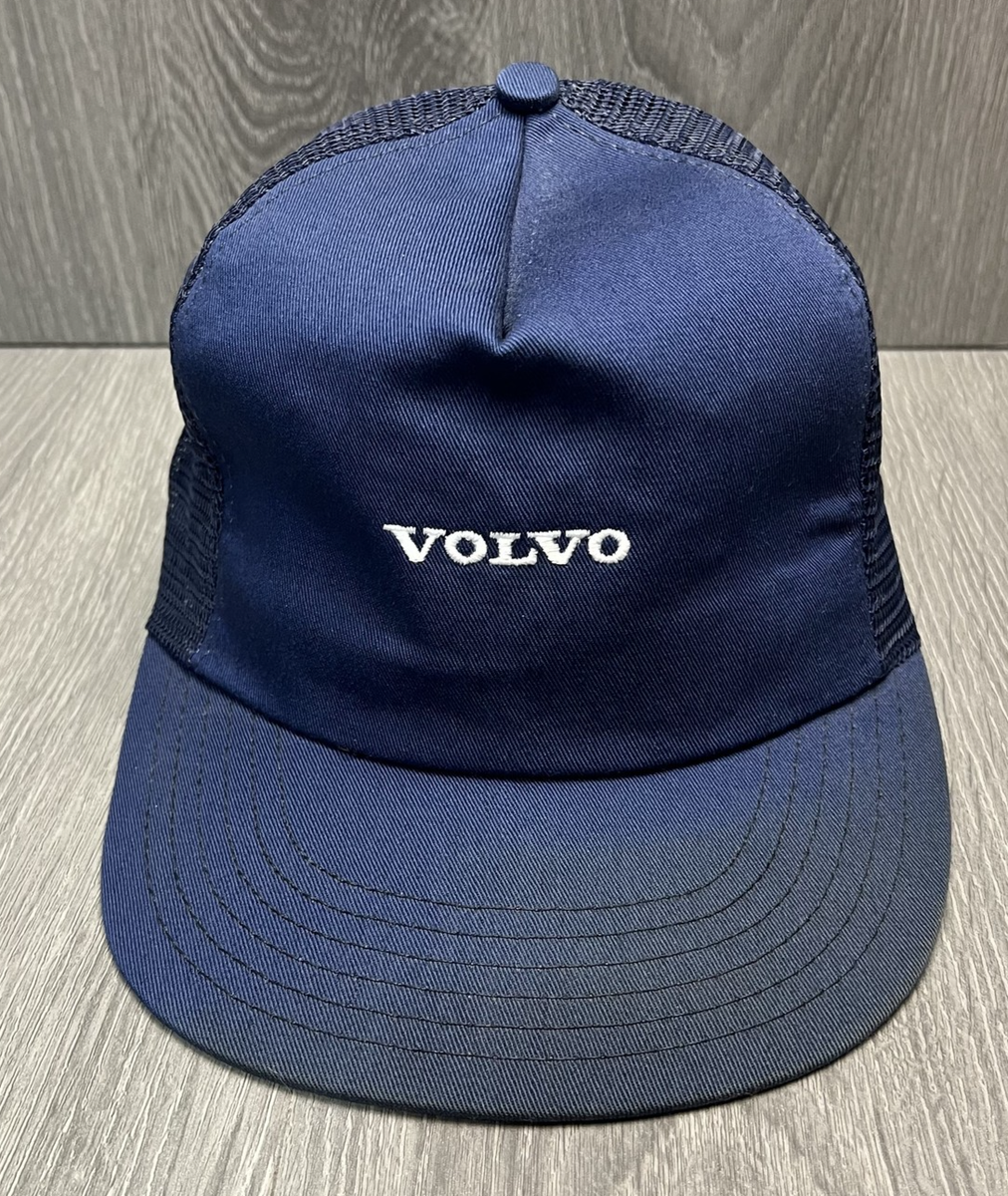 Vintage Volvo Hat Cap Snap Back Blue Mesh Trucker Embroidered Mens 