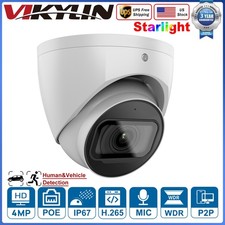 VIKYLIN 4MP IR Starlight Eyeball Security Camera Built-in MIC POE IVS 2.8mm Lens